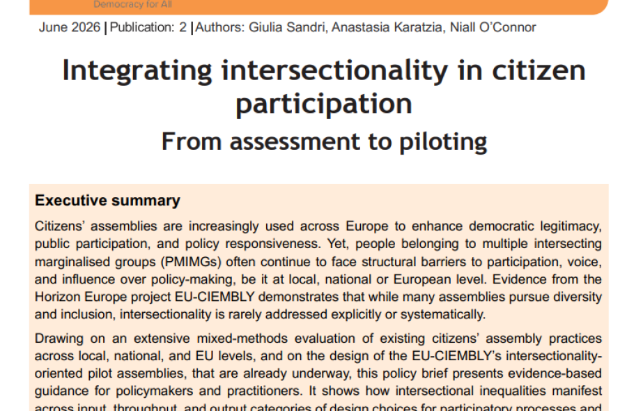 Policy brief - Integrating intersectionality in citizen participation