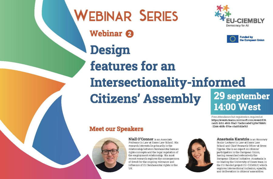 Webinar on on the design features for an intersectionality-informed citizens