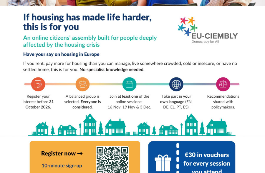 Register in the upcoming Transnational Citizens’ Assembly on Housing!