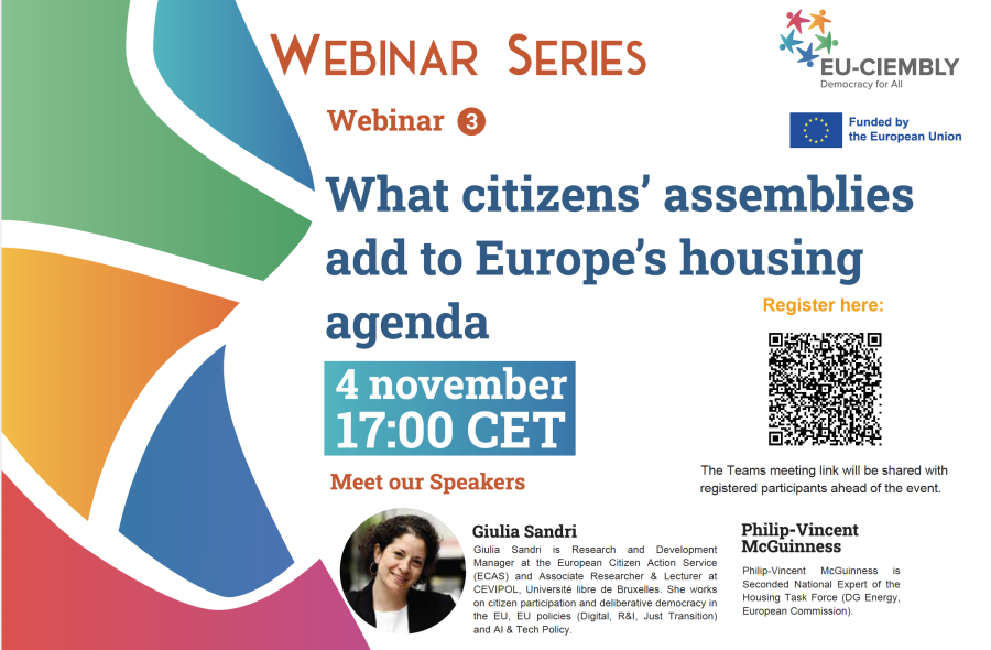 Webinar on what citizens’ assemblies add to Europe’s housing agenda